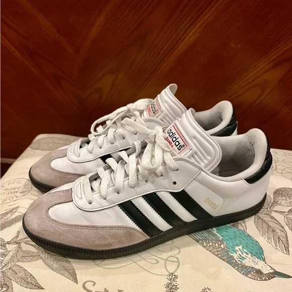 adidas Samba White and Black Sneakers - Picture 1 of 7